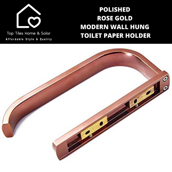 Polished Rose Gold Modern Wall Hung Toilet Paper Holder
