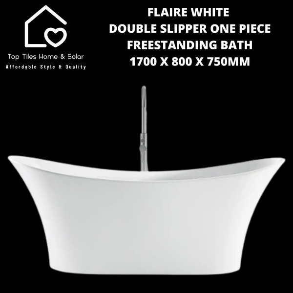 Flaire White Double Slipper One Piece Freestanding Bath - 1700 x 800 x 750mm