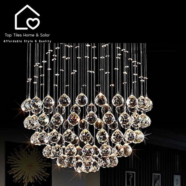 Elegant Infinity Chandelier With Crystals - 11 Lights