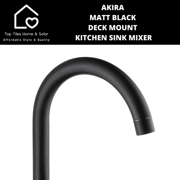 Akira Matt Black Deck Mount Kitchen Sink Mixer
