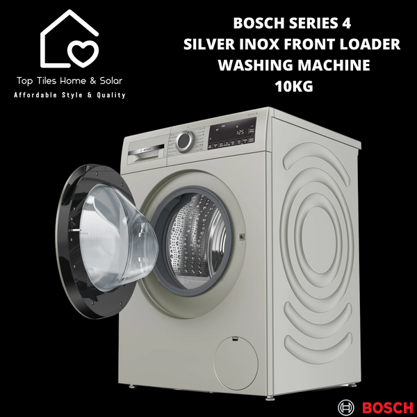 Bosch Series 4 - Silver Inox Front Loader Washing Machine - 10kg