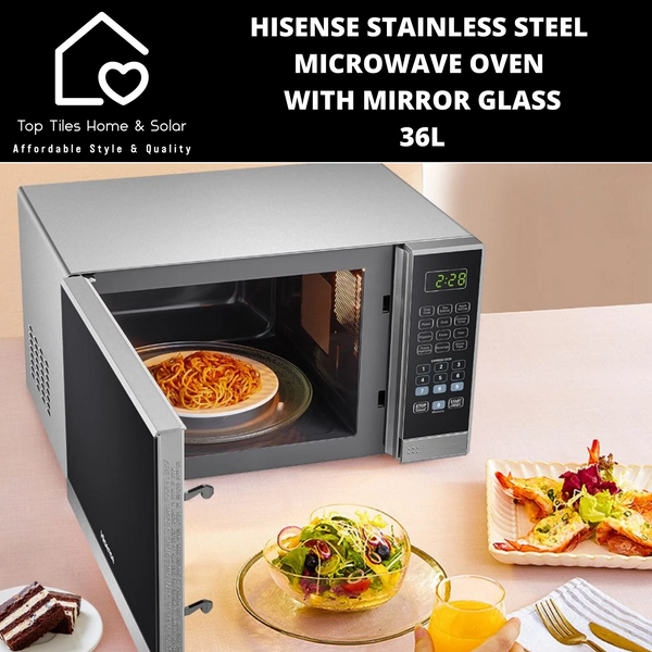 Hisense Stainless Steel Microwave Oven With Mirror Glass - 36L
