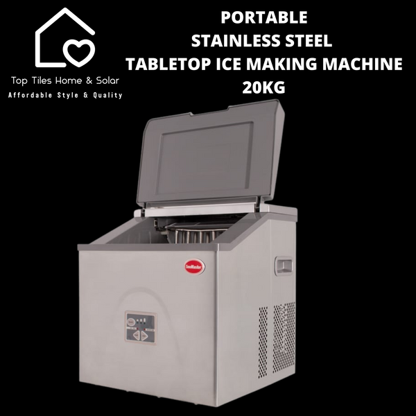Portable Stainless Steel Tabletop Ice Making Machine - 20kg