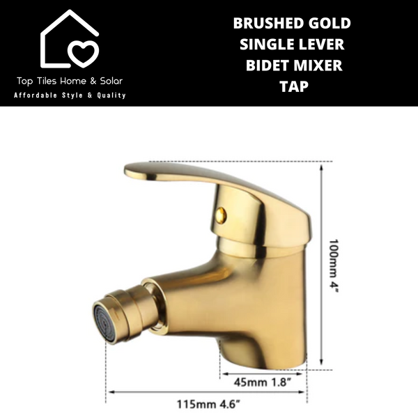 Brushed Gold Single Lever Bidet Mixer Tap