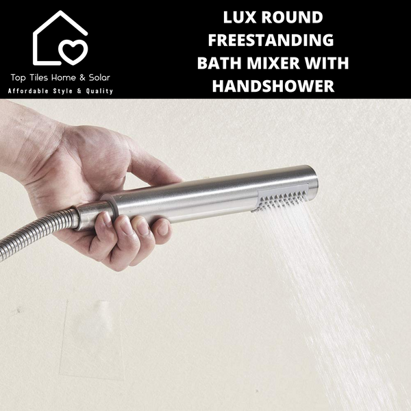 Lux Chrome Round Freestanding Bath Mixer With Handshower