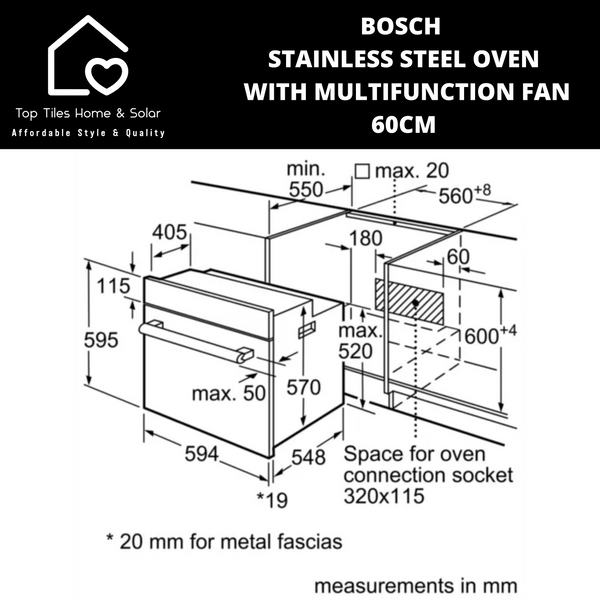 Bosch Series 6 - Oven with Multifunction Fan - 60cm