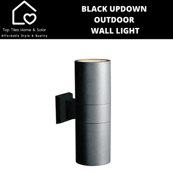 Black Updown Outdoor Wall Light Fitting