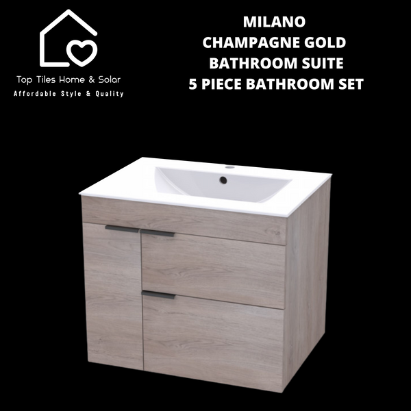 Milano Champagne Gold Bathroom Suite - 5 Piece Bathroom Set
