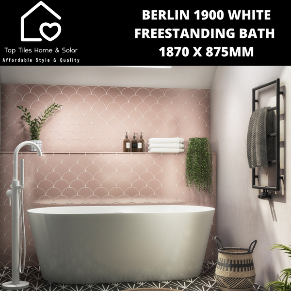 Berlin 1900 White Freestanding Bath - 1870 x 875mm