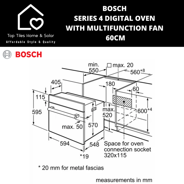 Bosch Series 4 - Digital Oven with Multifunction Fan - 60cm