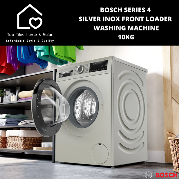 Bosch Series 4 - Silver Inox Front Loader Washing Machine - 10kg
