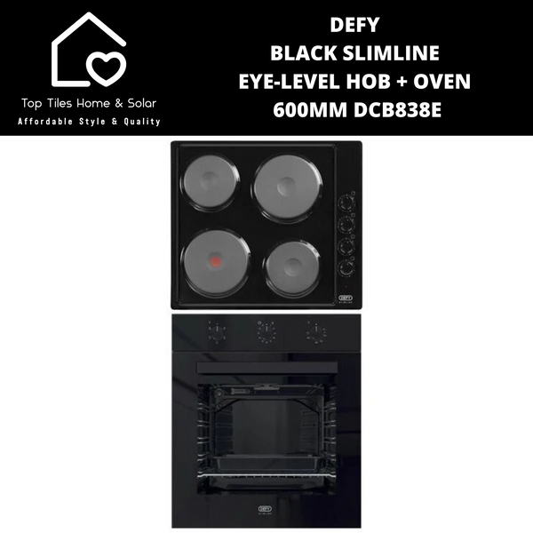 DEFY Black Slimline Eye-Level Hob + Oven - 600mm DCB838E