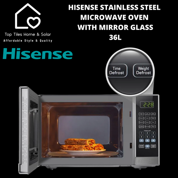 Hisense Stainless Steel Microwave Oven With Mirror Glass - 36L