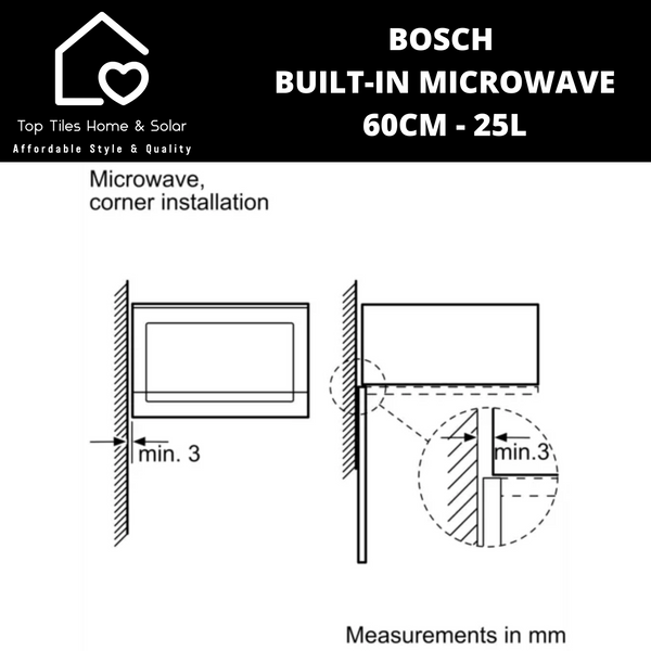 Bosch Series 6 - Metallic Built-in Microwave - 60cm - 25L