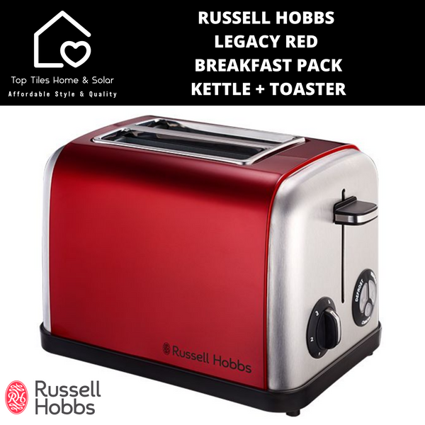 Russell Hobbs Legacy Red Breakfast Pack - Kettle & Toaster