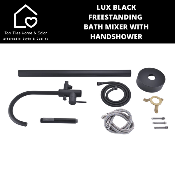 Lux Black Freestanding Bath Mixer With Handshower
