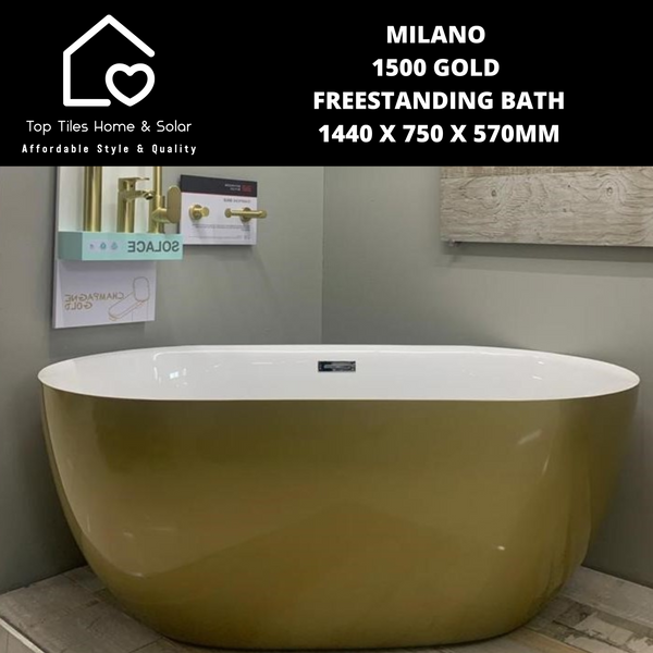 Milano 1500 Gold Freestanding Bath - 1440 x 750 x 570mm
