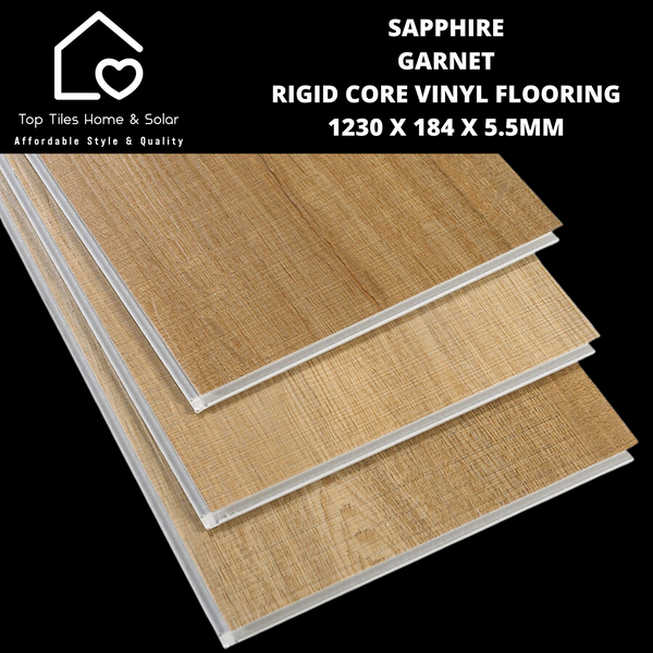 Sapphire Garnet Rigid Core Vinyl Flooring - 1230 x 184 x 5.5mm