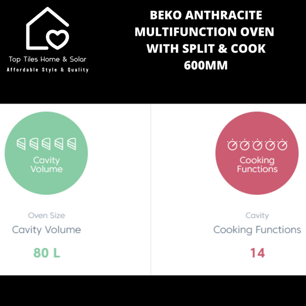 Beko Anthracite Multifunction Oven with Split & Cook - 600mm
