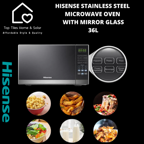 Hisense Stainless Steel Microwave Oven With Mirror Glass - 36L