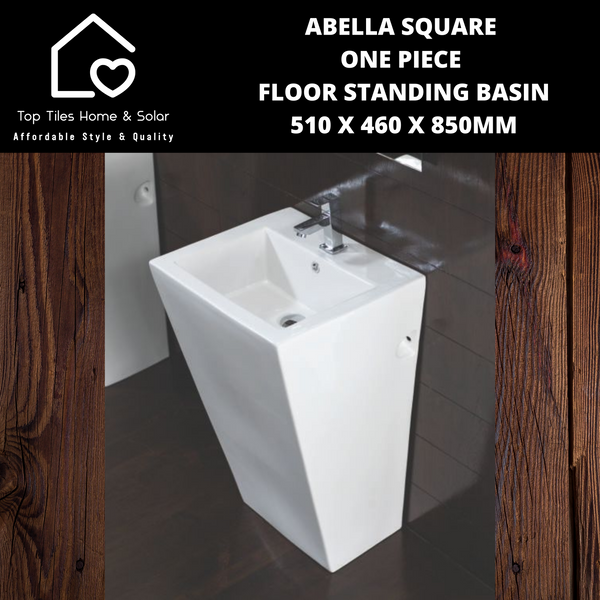 Abella Square One Piece Floor Standing Basin - 510 x 460 x 850mm