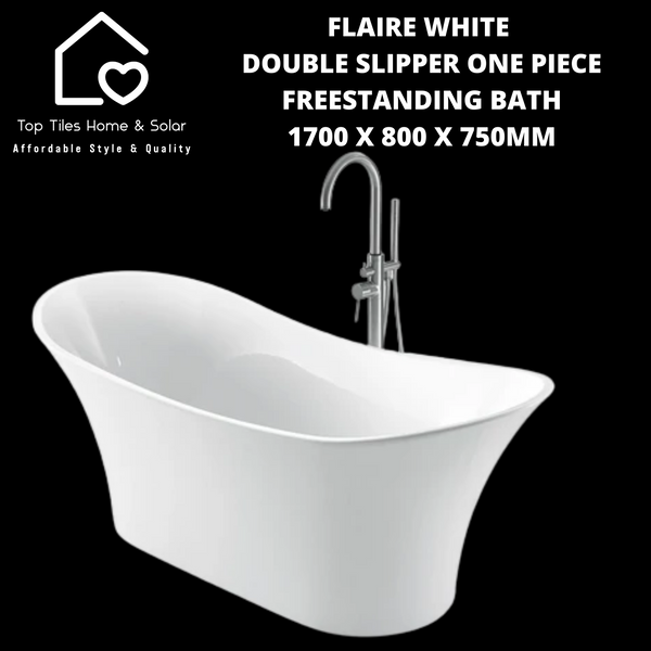 Flaire White Double Slipper One Piece Freestanding Bath - 1700 x 800 x 750mm