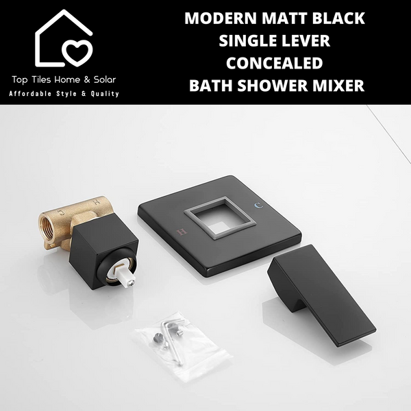 Modern Matt Black Single Lever Concealed Bath Shower Mixer