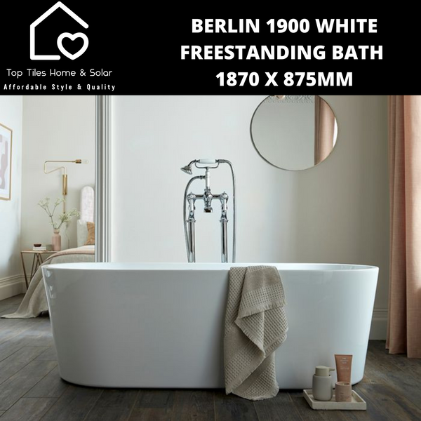 Berlin 1900 White Freestanding Bath - 1870 x 875mm