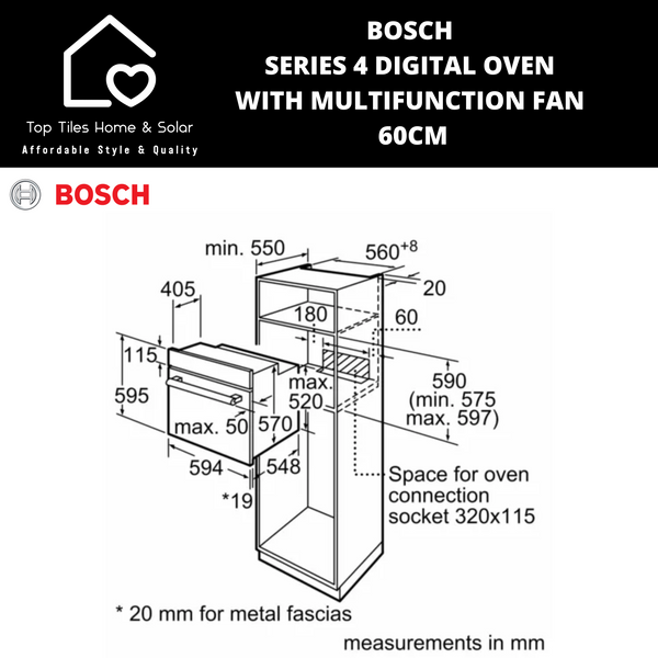 Bosch Series 4 - Digital Oven with Multifunction Fan - 60cm
