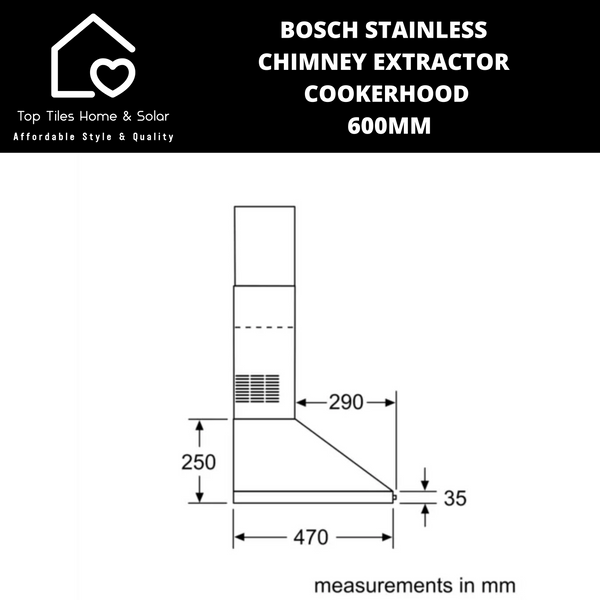 Bosch Series 2 - Stainless Chimney Extractor Cookerhood - 600mm