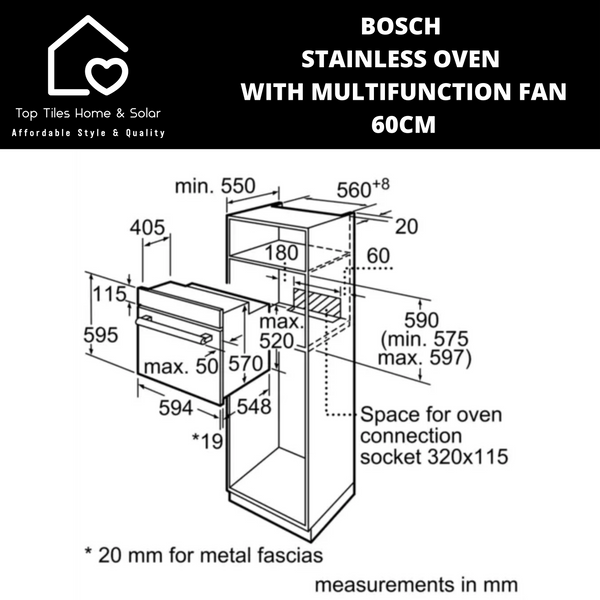 Bosch Series 2 - Digital Oven with Multifunction Fan - 60cm