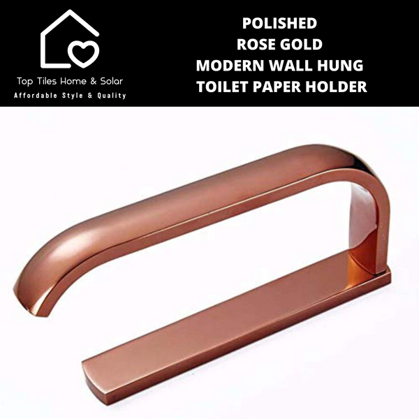 Polished Rose Gold Modern Wall Hung Toilet Paper Holder