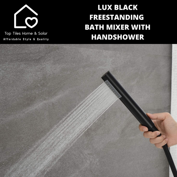 Lux Black Freestanding Bath Mixer With Handshower