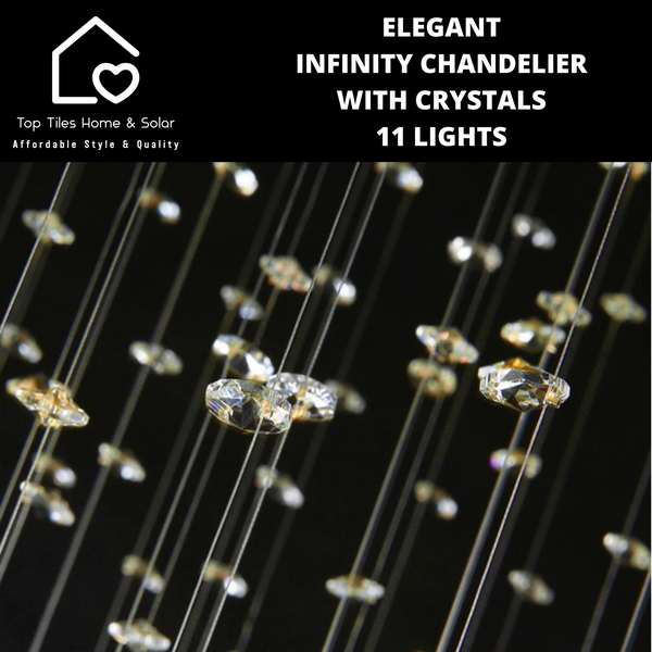 Elegant Infinity Chandelier With Crystals - 11 Lights