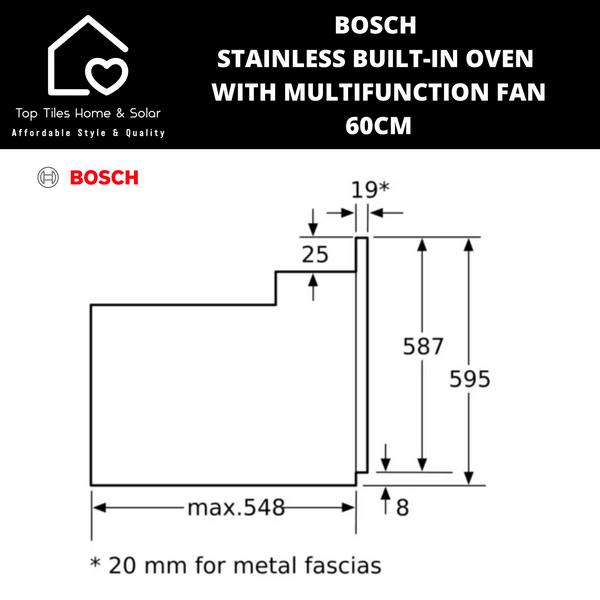 Bosch Series 2 - Stainless Steel Multifunction Oven with Fan - 60cm