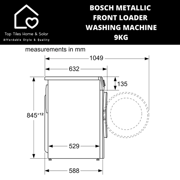 Bosch Series 4 - Metallic Front Loader Washing Machine - 9kg
