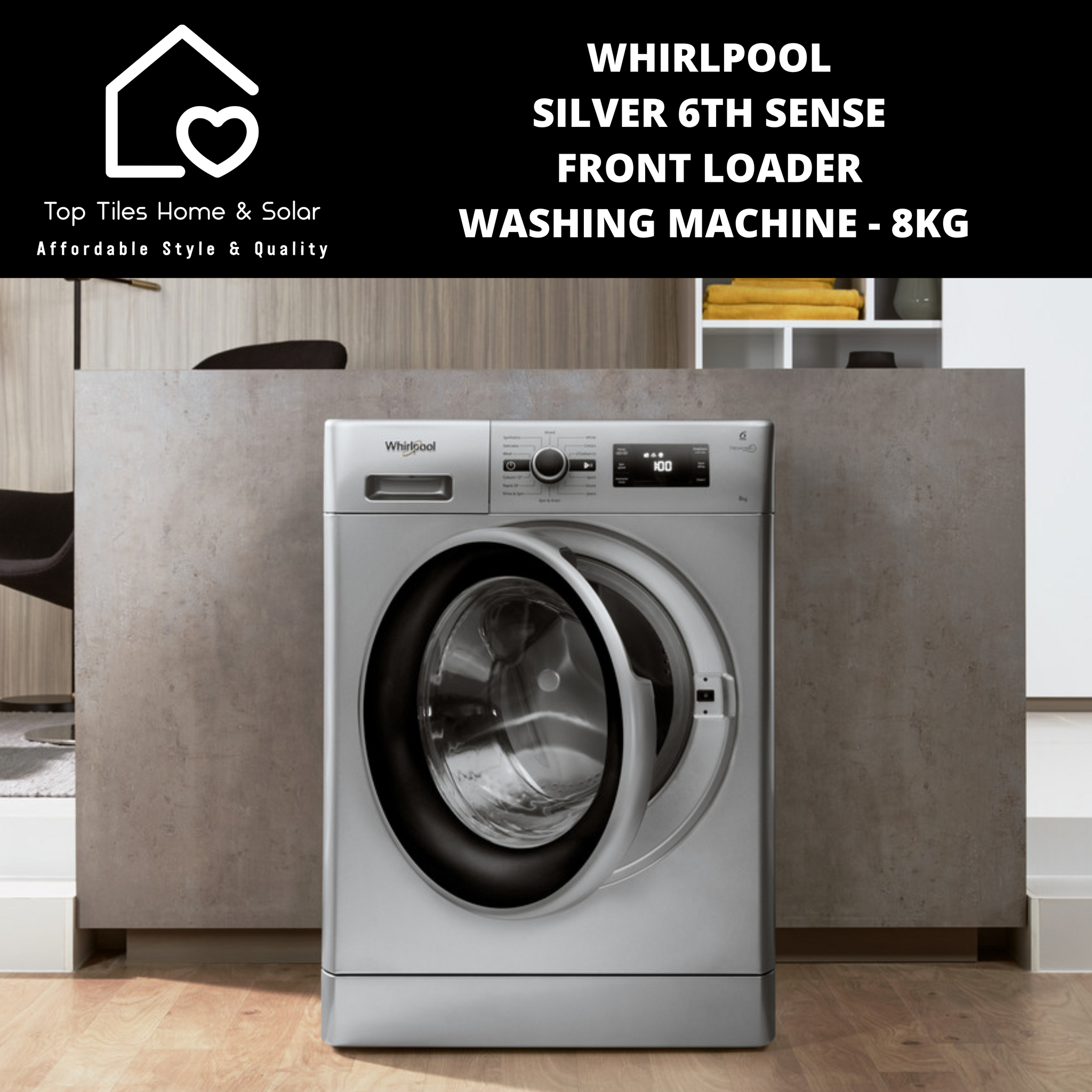 Whirlpool Silver 6th Sense Front Loader Washing Machine