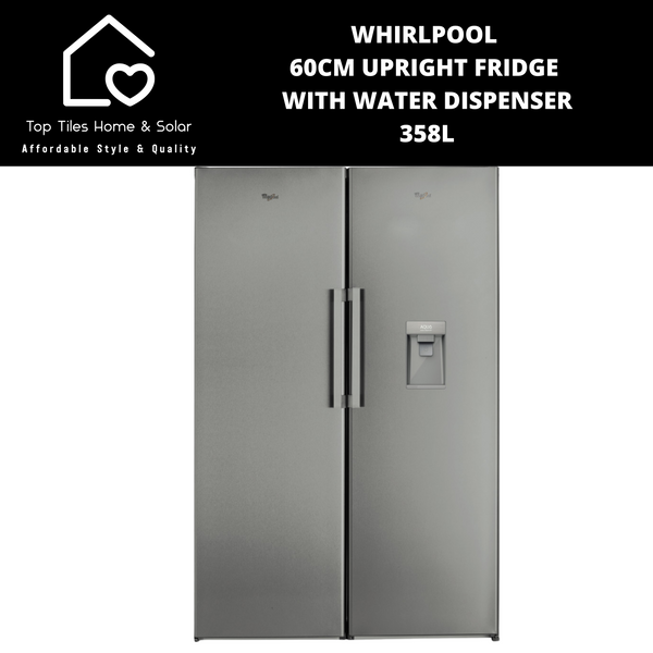 Whirlpool 60cm Upright Fridge with Water Dispenser - 358L