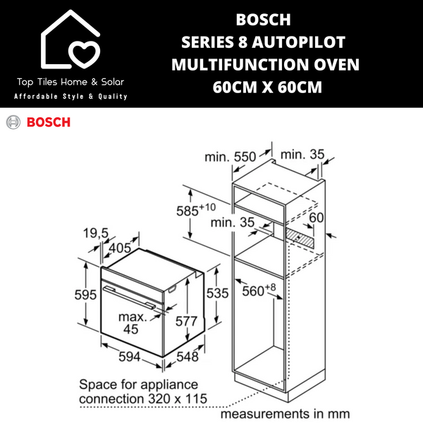 Bosch Series 8 - Autopilot Multifunction Oven 71L - 60cm