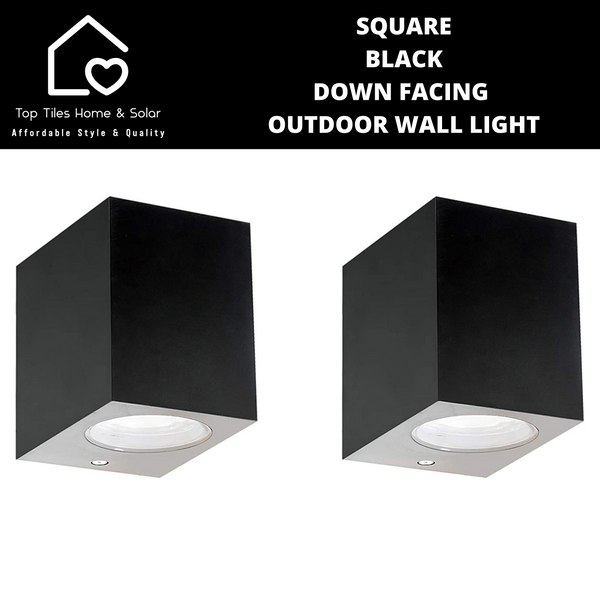 Square Black Down Facing Outdoor Wall Light