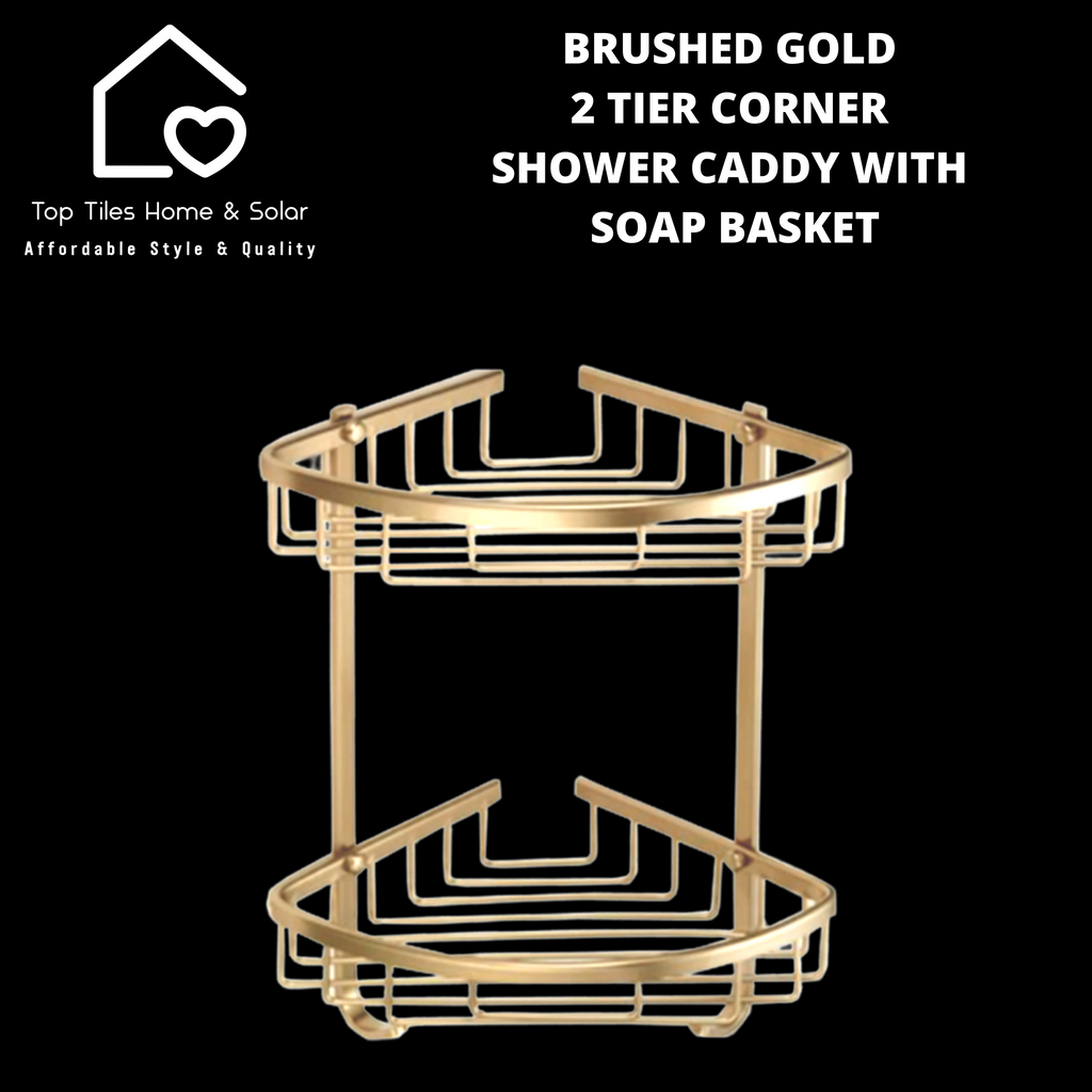 Brushed gold shower caddy sale