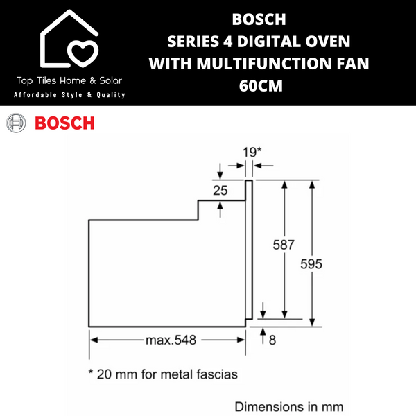 Bosch Series 4 - Digital Oven with Multifunction Fan - 60cm