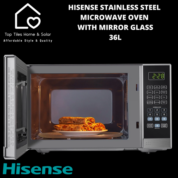 Hisense Stainless Steel Microwave Oven With Mirror Glass - 36L