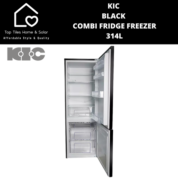 KIC Black Combi Fridge Freezer - 314L