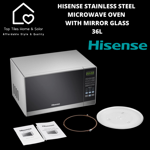 Hisense Stainless Steel Microwave Oven With Mirror Glass - 36L