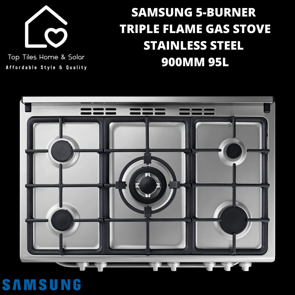 Samsung 5 Burner Triple Flame Gas Stove Stainless Steel 900mm