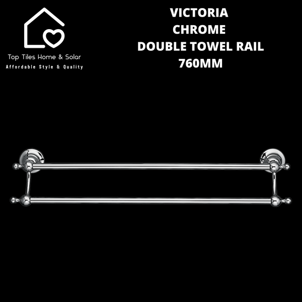 Victoria Chrome Double Towel Rail 760mm – Top Tiles Home Solar