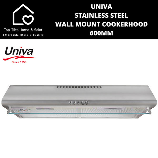 Univa Stainless Steel Wall Mount Cookerhood - 60cm