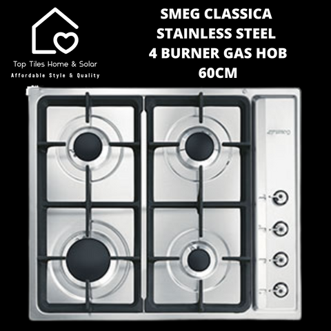 Smeg Classica Stainless Steel 4 Burner Gas Hob - 60cm