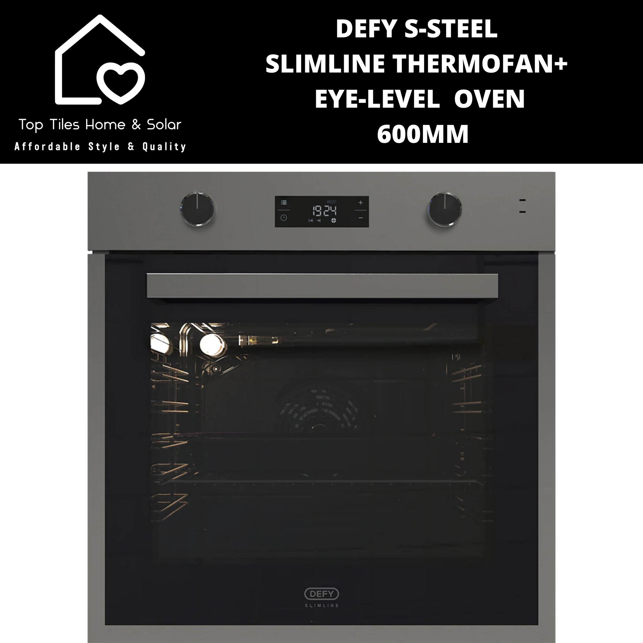 Defy S Steel Slimline Thermofan Eye Level Oven 600mm DBO496
